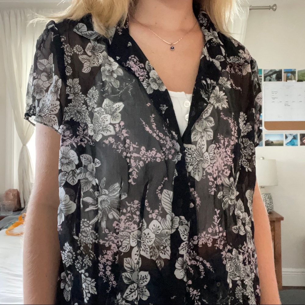 floral black johnpaulrichard button up